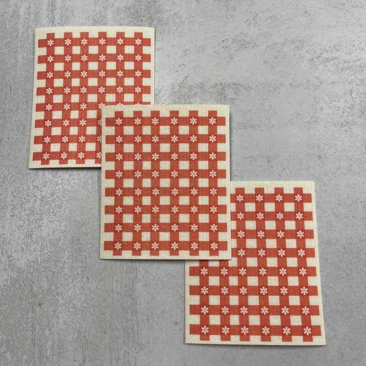 Svenska Disktrasor - Set om 3 | Daisy Gingham för wholesale av Good Deeds Market