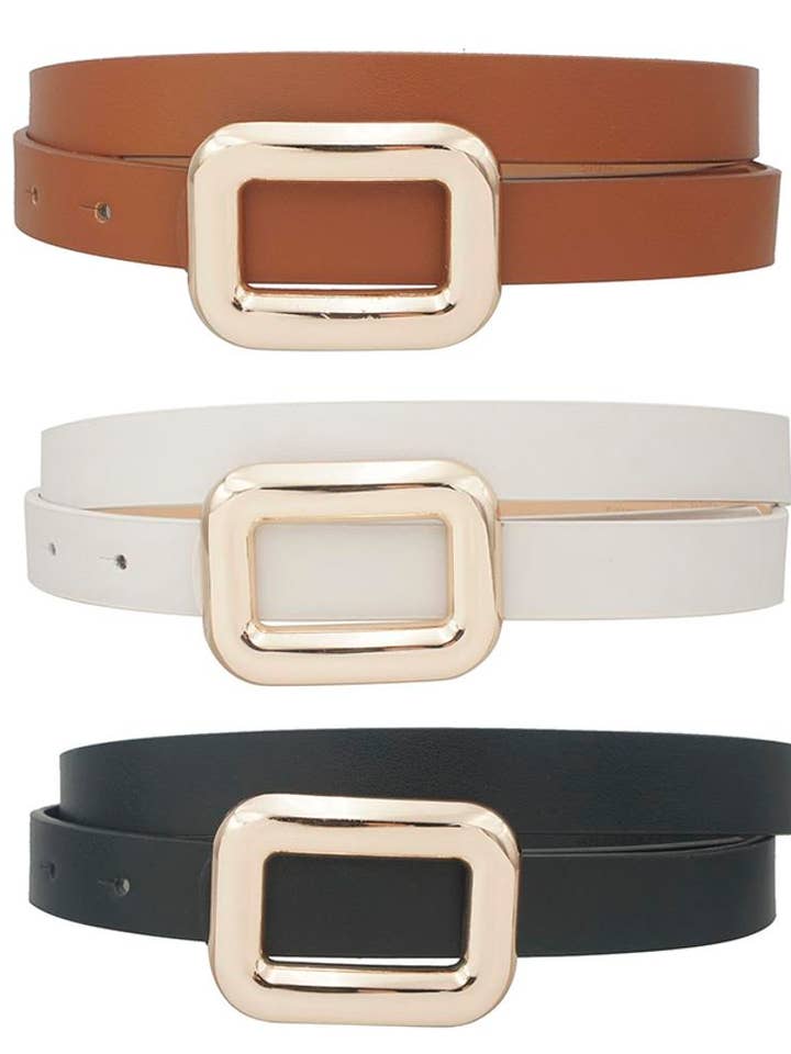Trio di Cinture Sottili con Fibbia Rettangolare Bubble 3IW-20009 per la vendita all'ingrosso da parte di anbfashion