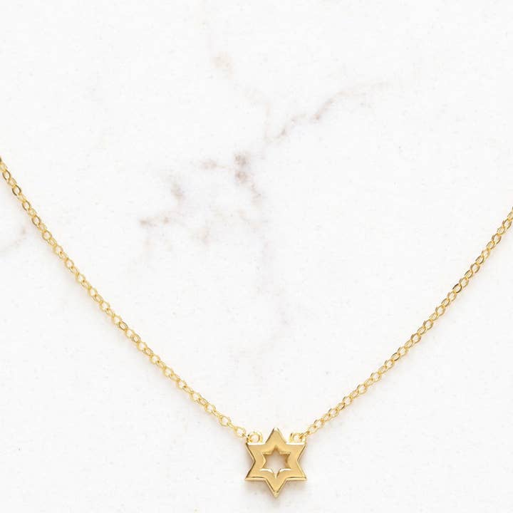 Stitch and Stone - Wholesale Pendant/Charm Necklace - Teeny Tiny Star of David Necklace