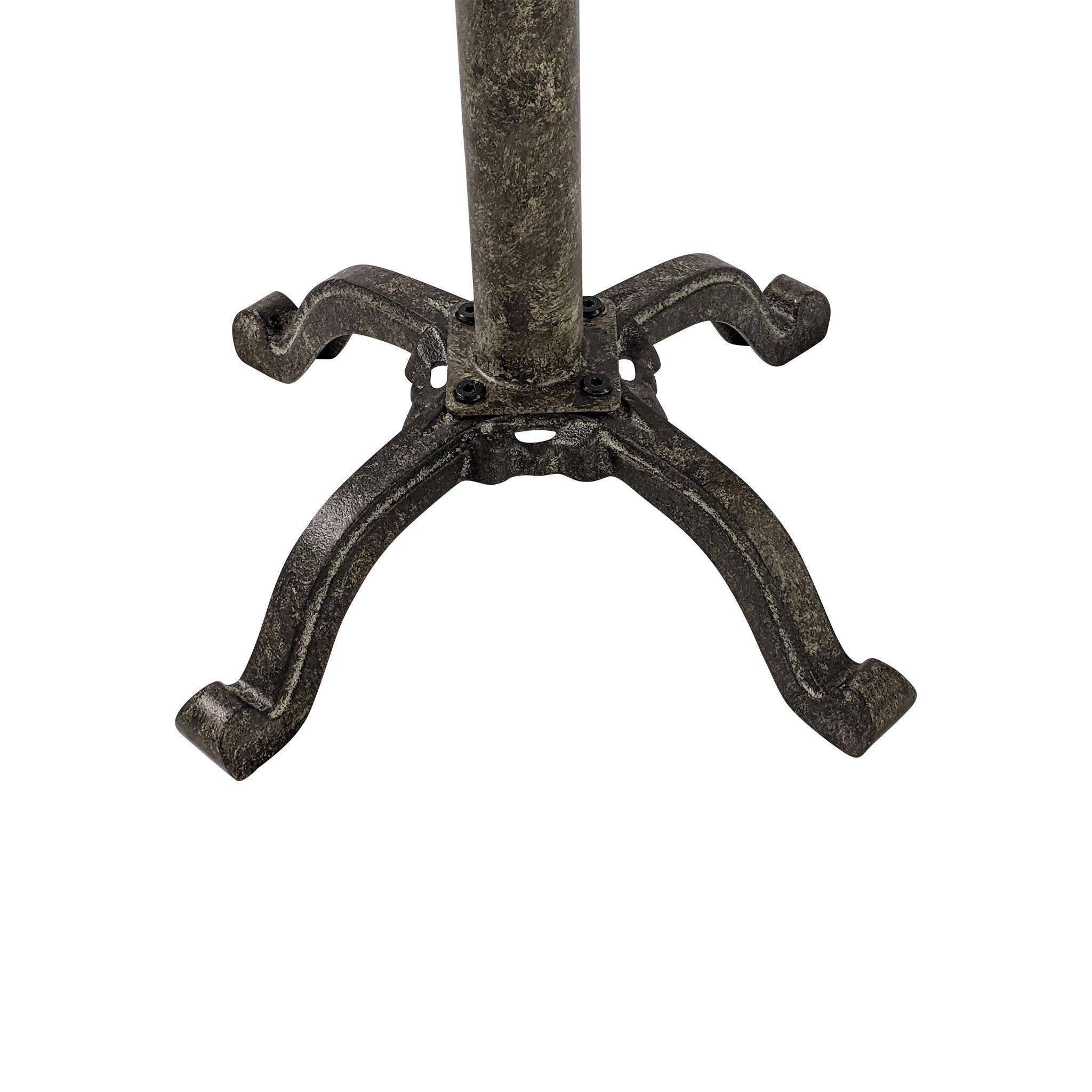 HomeRoots - Wholesale Side Table - 22" Natural and Black Solid Wood and Metal Height Adjustable Round Pedestal End Table4