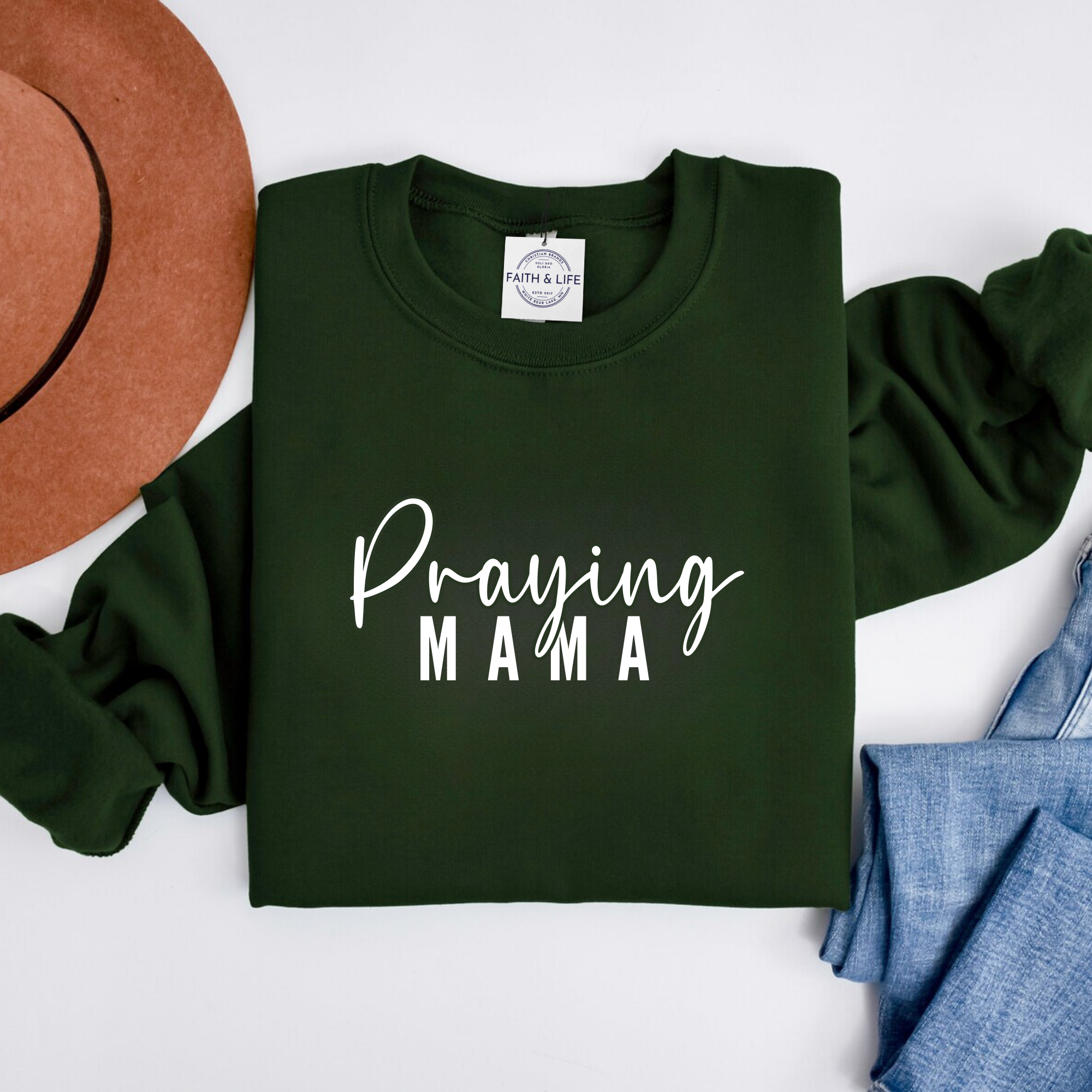 Faith & Life Christian Brands - Wholesale Graphic Sweatshirt - Women's - Praying Mama Mothers Day Christian Crewneck Sweatshirt5