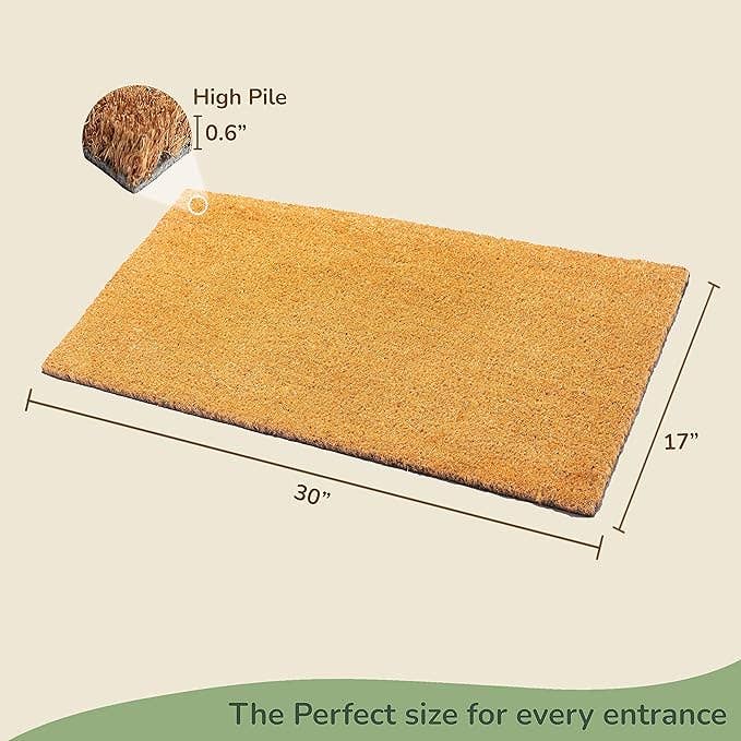 India Wholesale Co - Wholesale Door Mat - Coir Mats Basic Plain - 17X30" Beige1