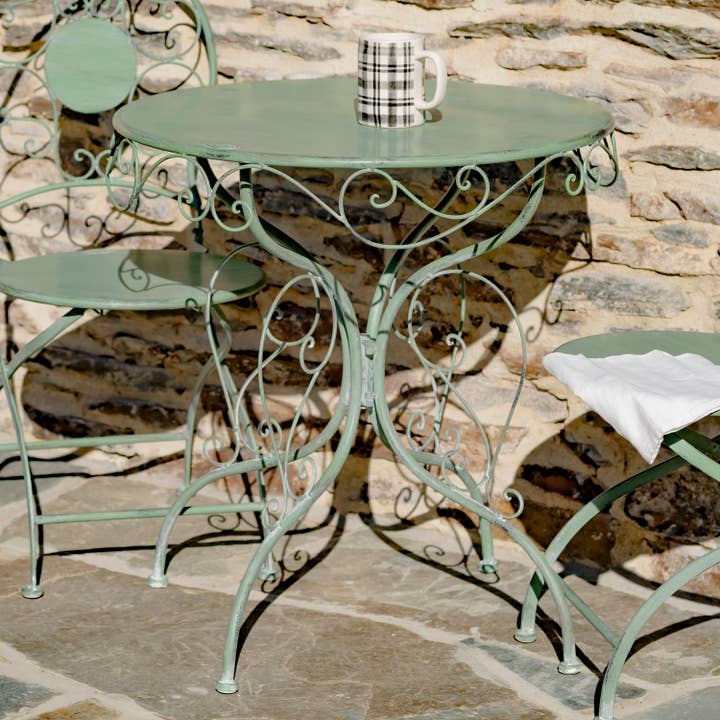Zaer Ltd. International - Vente Salon de terrasse - Chaise et table rondes « Le Chardenoux 1908", 3 pièces, 3 couleurs16