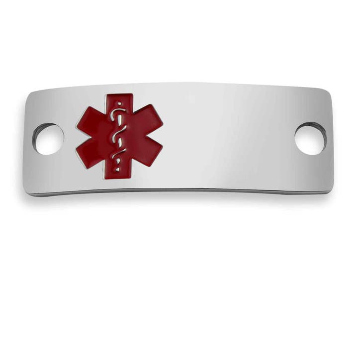 WJW - Wholesale Individual Charm/Pendant - Blank Rectangle Curved Medical ID Stainless Steel Pendant