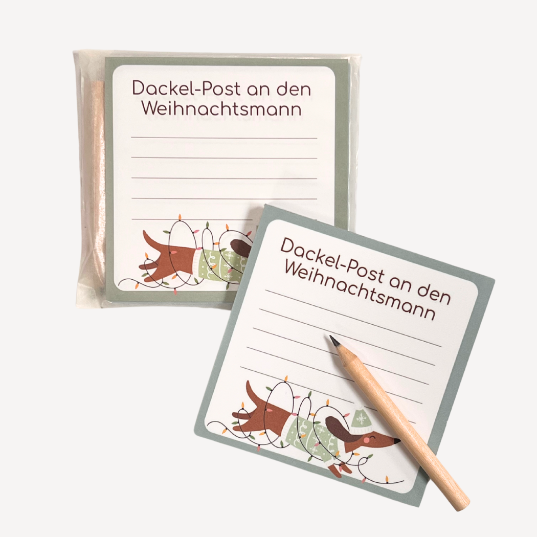 Wunderle GmbH – Engroshandel Julepynt – Dachshund postblok - sødt notesblok3