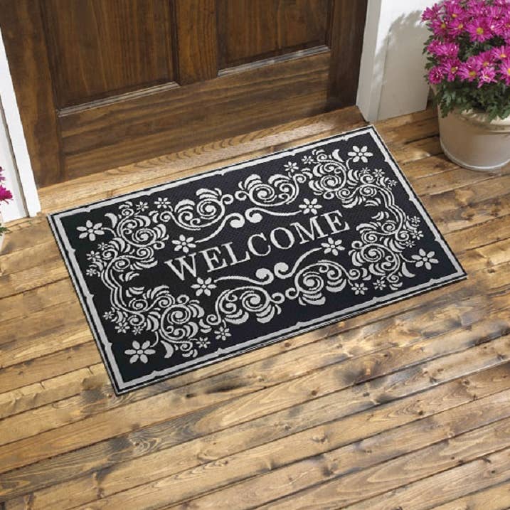 J&V TEXTILES - Vente Paillasson - Paillasson Valentini 18''x28'' - 2 couleurs !1