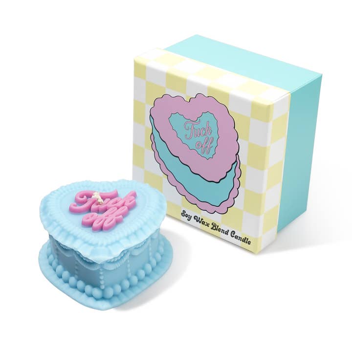 FUN CLUB - Wholesale Novelty Candle - Fuck Off Heart Candle (kitsch, kitschy, funny gift, cake candle)
