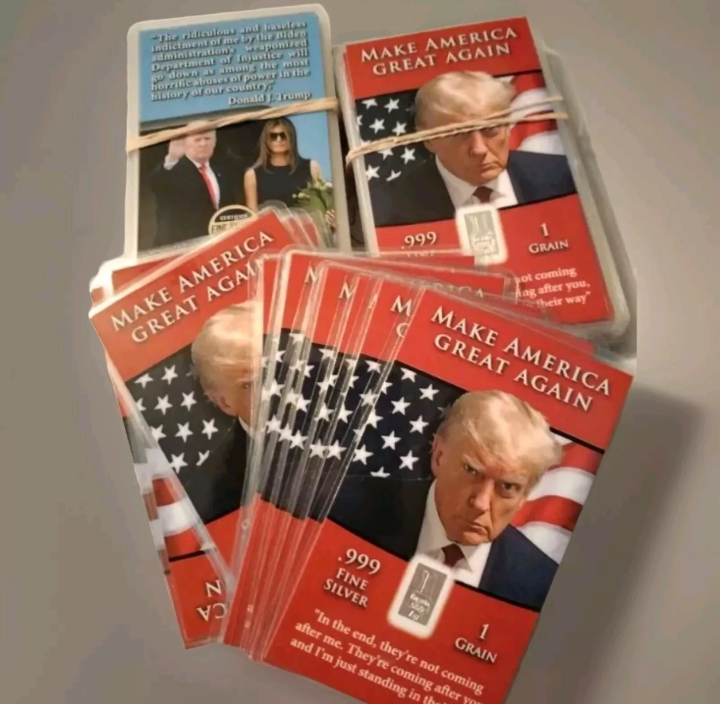 ECK Ozark Patriot – Engroshandel Mønter samlerobjekter – Donald J Trump MAGA MUGSHOT .999 1 Korn Sølvbar Kort2