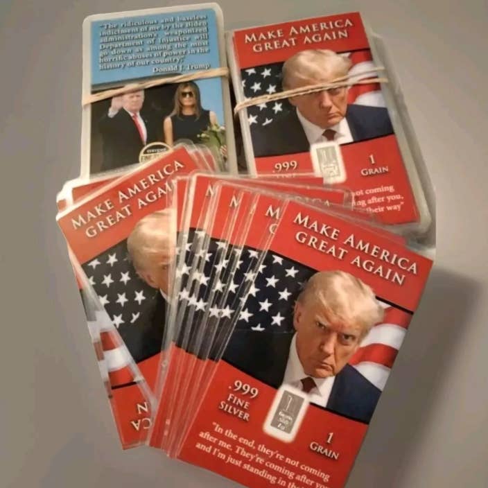 ECK Ozark Patriot - Wholesale Keepsake Coin/Token -
Donald J Trump MAGA MUGSHOT .999 1 Grain Silver Bar Cards 2