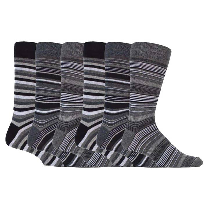 Pontivia Commerce – wholesale Socks – Men's – Mens 6 pack colourful striped patterned dress cotton socks2