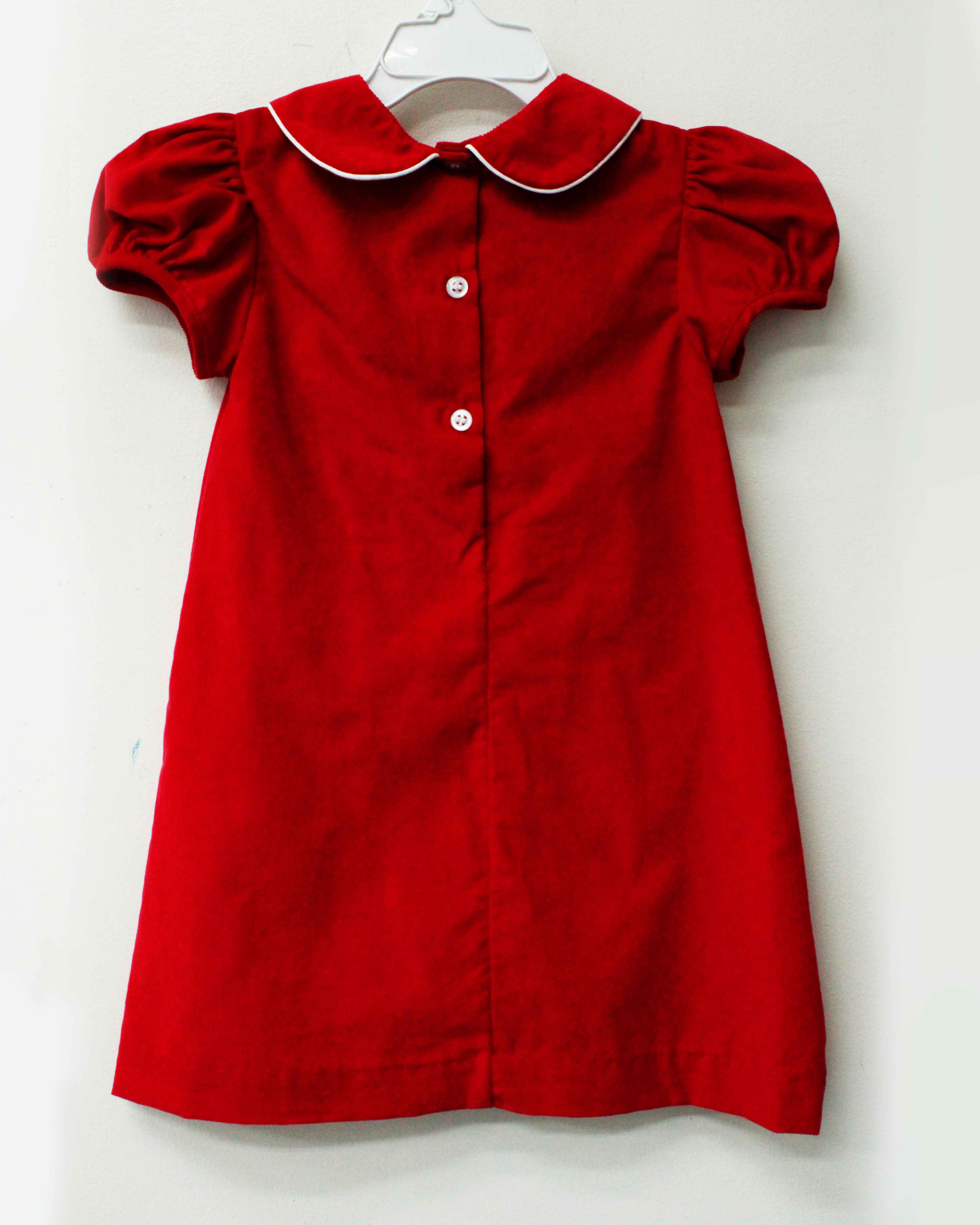 Charming Little Ones - Wholesale Dress - Baby - Red Corduroy Audrey Dress 1