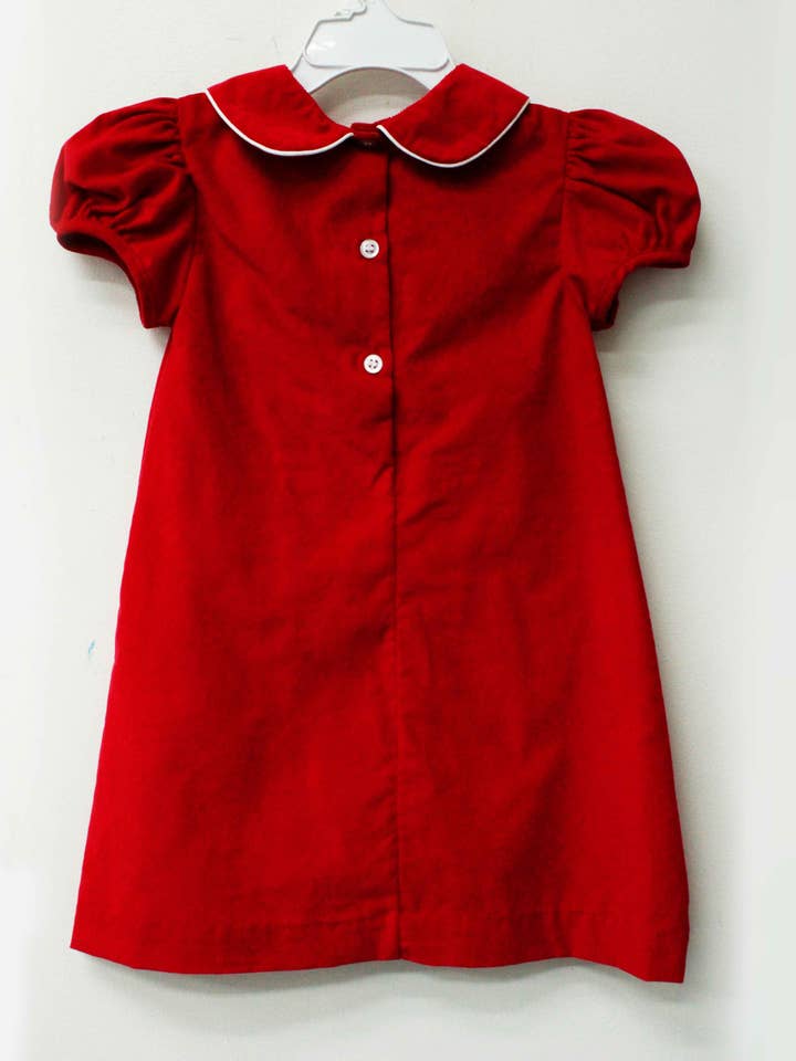 Charming Little Ones - Wholesale Dress - Baby - Red Corduroy Audrey Dress 1
