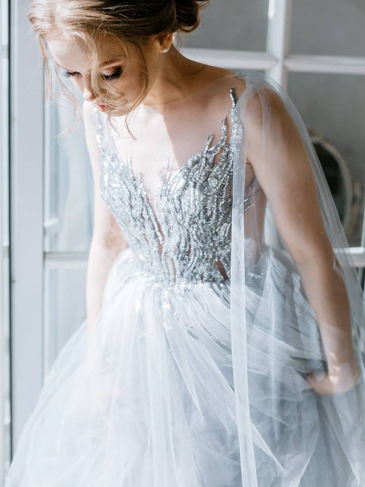 Lutien Bridal - Wholesale Gown - Women's - Elven wedding dress cape sleeves1