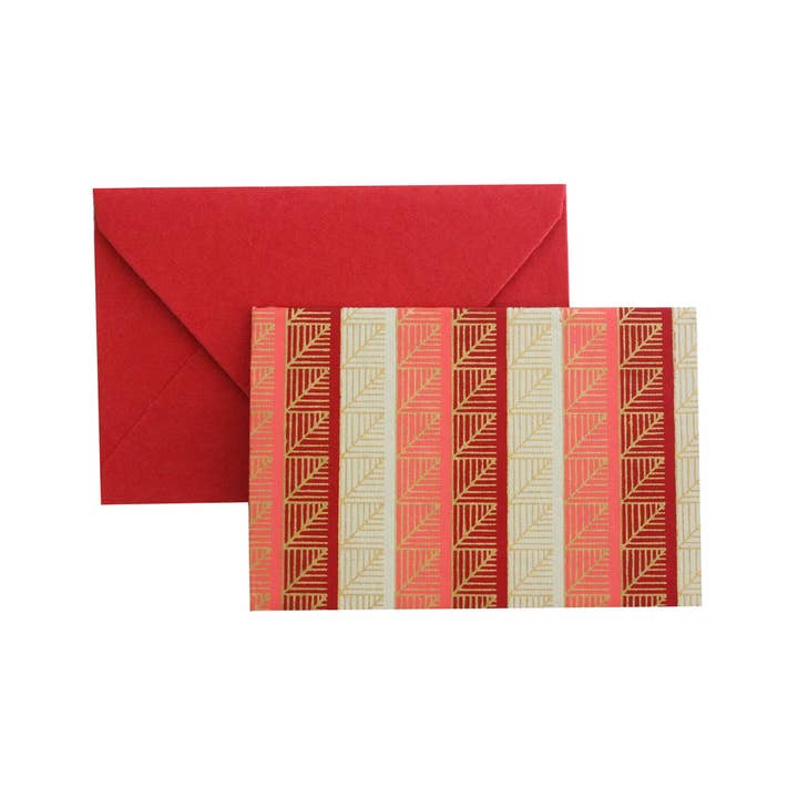 Emartbuy - Wholesale Envelopes - Envelopes with Notecard in Gift Box Pack of 6 - Red Gold3