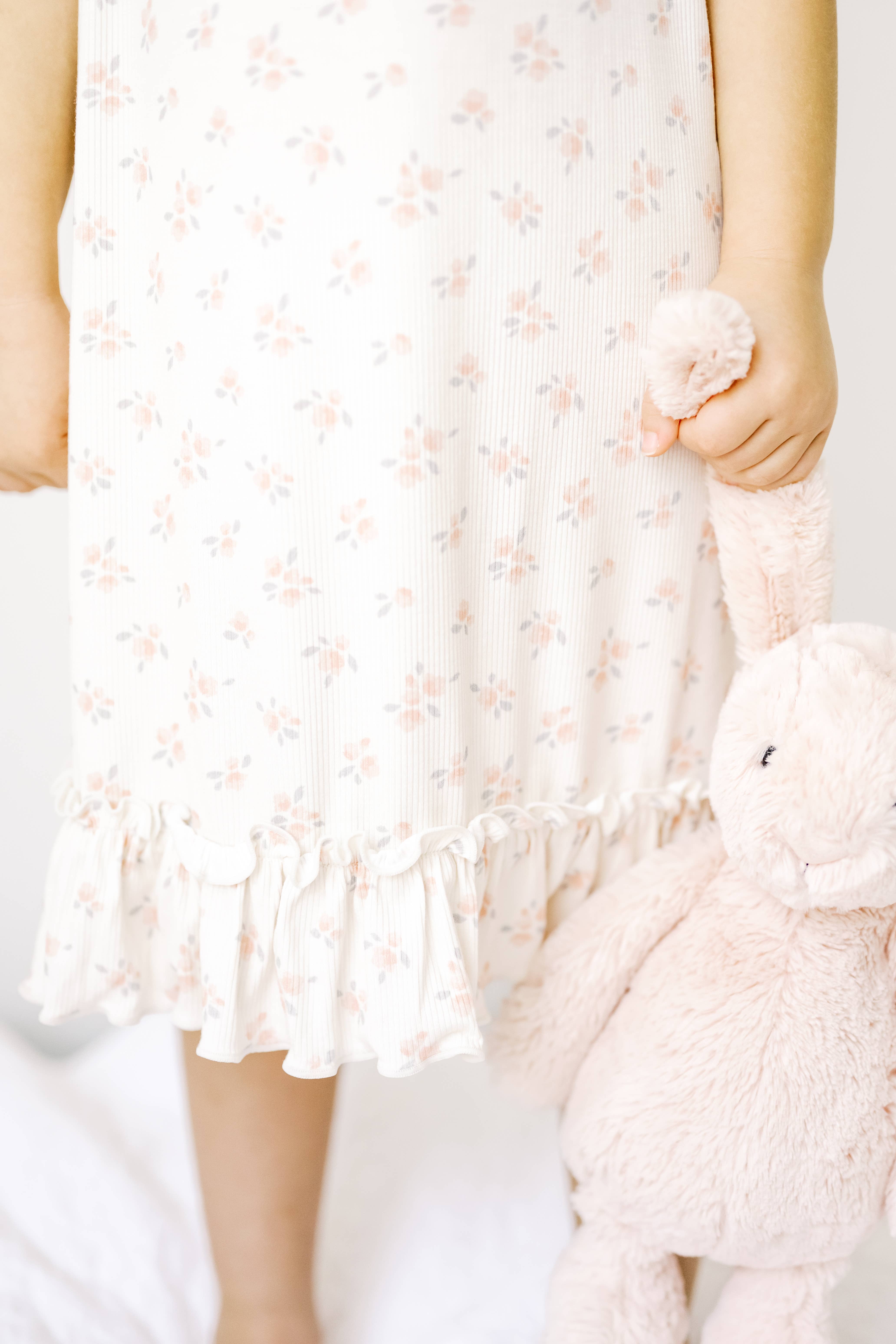 Dreamy Skies Baby - Wholesale Nightdress - Kids - Ribbed Bamboo Nightgown in Ellie Floral4