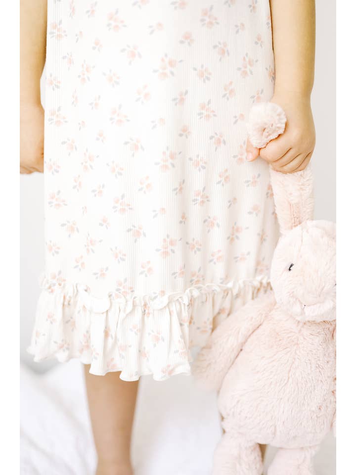 Dreamy Skies Baby - Wholesale Nightdress - Kids - Ribbed Bamboo Nightgown in Ellie Floral4
