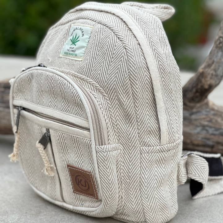 Handmade Lightweight Natural Hemp Himalayan Nepal Minipack for wholesale by Lungta Imports