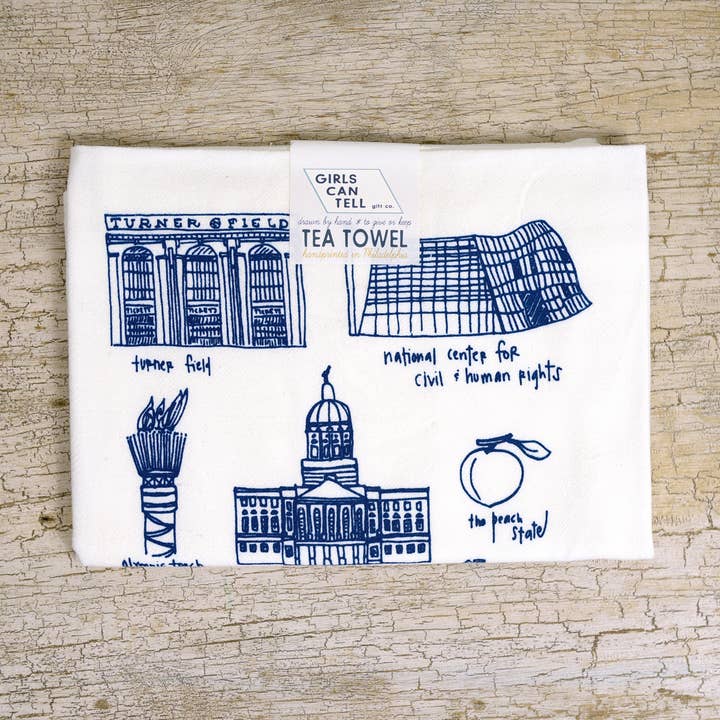 Atlanta Tea Towel | kitchen | flour sack | dish for wholesale by Girls Can Tell
