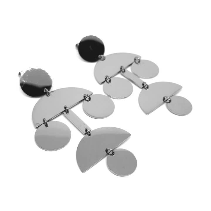 ORECCHINO H-173 IN ACCIAIO ARGENTATO per la vendita all'ingrosso da parte di Mayachi