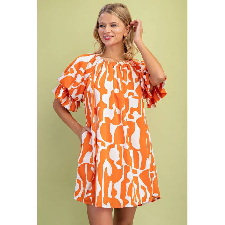 Geometrisch bedrucktes Minikleid für den Großhandel von STYLE USA