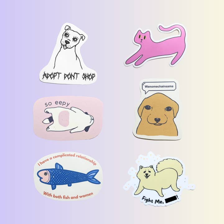 Chonk Studio NYC – Großhandel Aufkleber für Telefon und Laptop – Dog Wenomechainsama Jotchua Meme-Aufkleber2