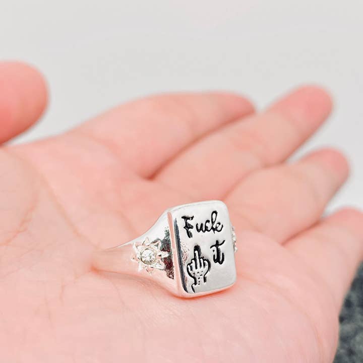 Mio Queena - Wholesale Cocktail/Statement Ring - 'Fuck it' Square Ring