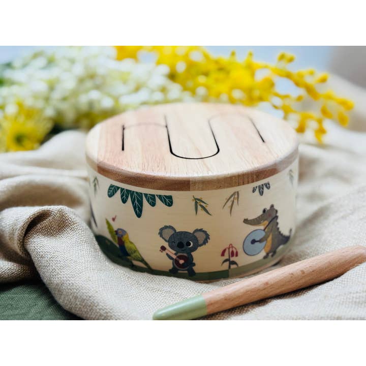 ToysLink - Wholesale Musical Toy - Kids & Baby - Outback Beats (Wooden drum with Australian animals)8