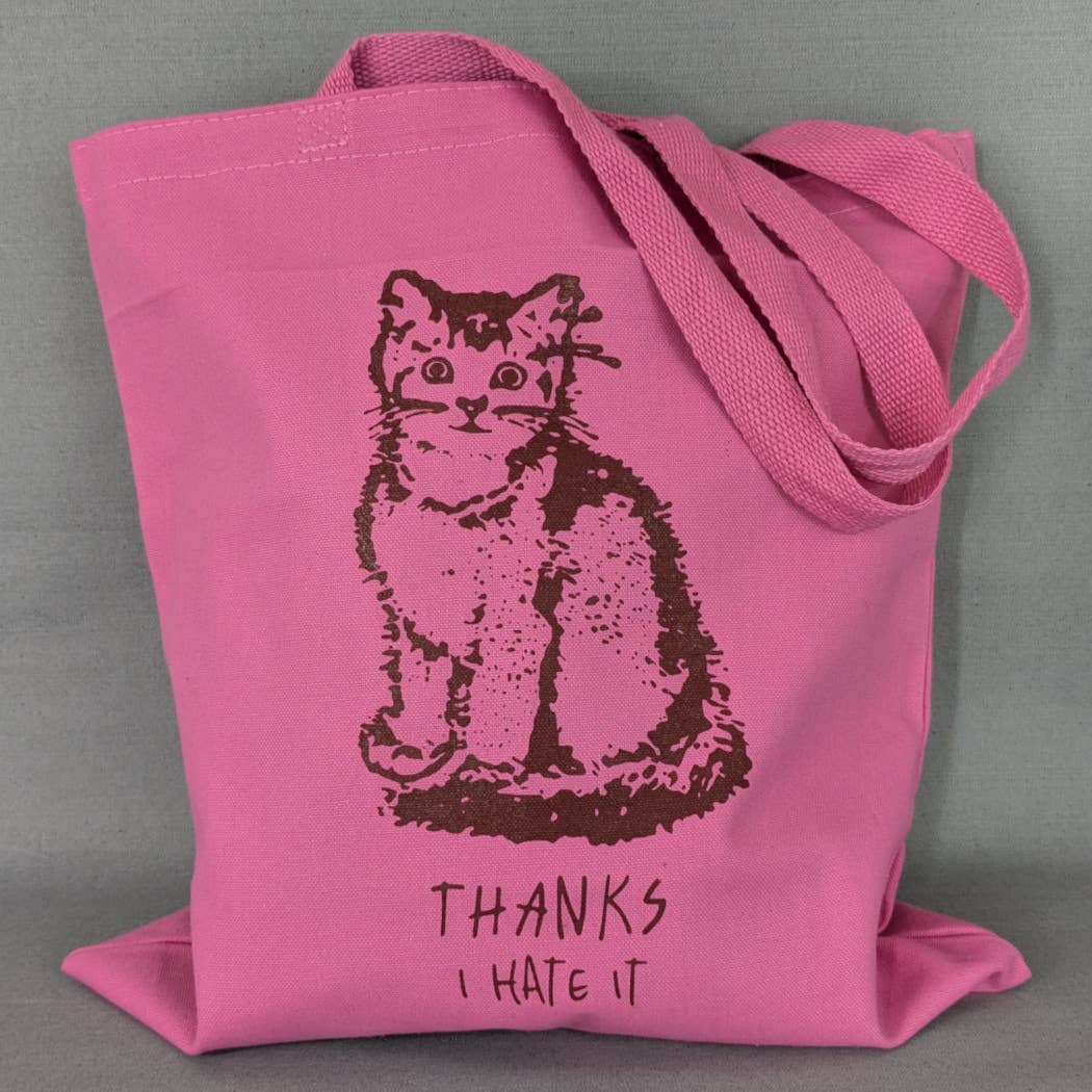 Rx Letterpress - Vente Tote bag – unisexe - Merci, je le déteste | Cadeau pour les amateurs de chats | Sac à main amusant en toile8