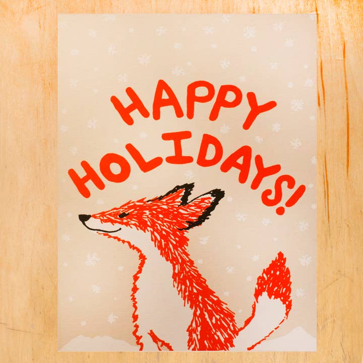 Alphabet Studios - Wholesale Season's Greetings Card - HAPPY HOLIDAYS FOX GREETING CARD