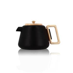 HOME-X Black Rooster Whistling Tea Kettle, Cute Animal Teapot, Kitchen