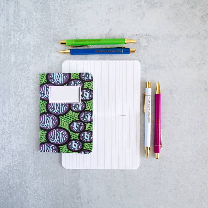 Brown Aspiration - Wholesale Notebook - Ankara Wax #4 - Pocket Notebooks (Set of Two)4
