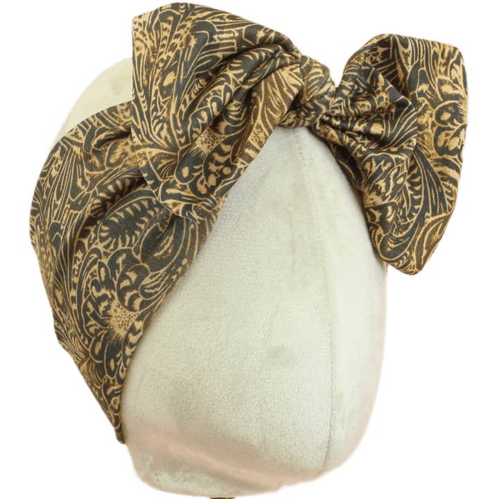 Kopfknoten-Stirnband aus geprägtem Leder für den Großhandel von The Sassy Olive Handmade Headbands