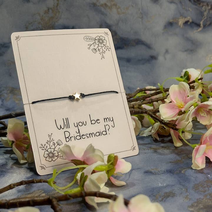 Rose Blossom Gifts - Wholesale Charm/dangle bracelet - Will You Be My Bridesmaid Wish Bracelet