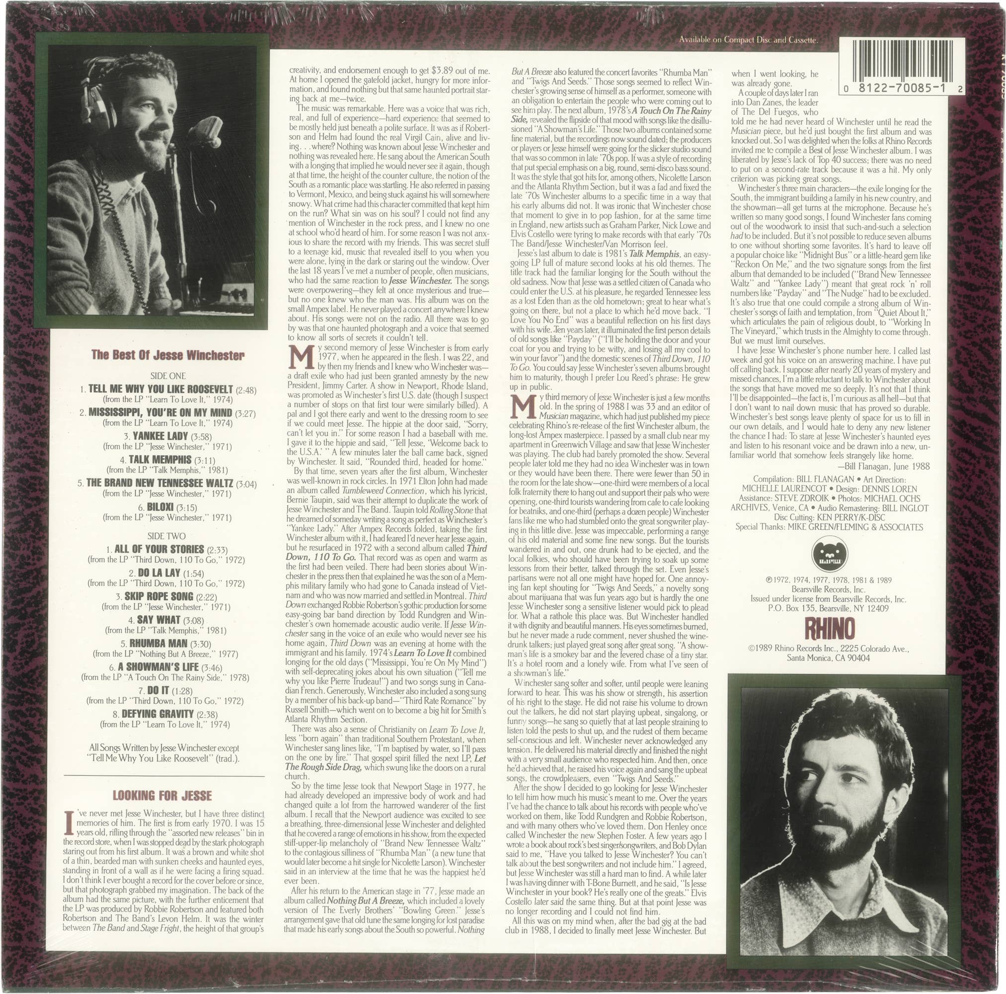 Square Deal Recordings & Supplies - Wholesale Music CD/Vinyl - Vinyl - Sealed 12" LP - Winchester, Jesse - The Best Of1