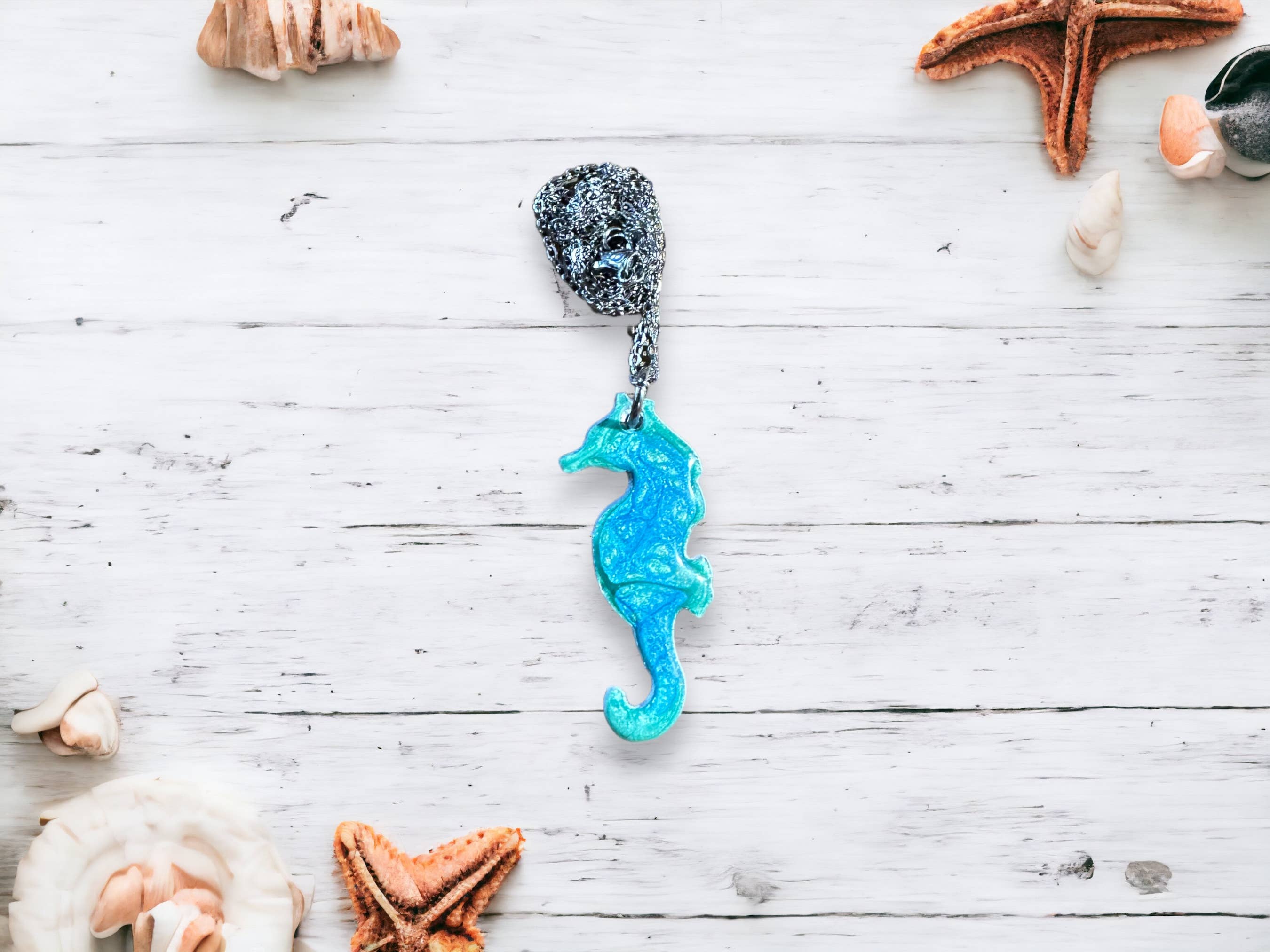 Three Dandelion Wishes - Wholesale Pendant/Charm Necklace - Hand Painted Seahorse Necklace17