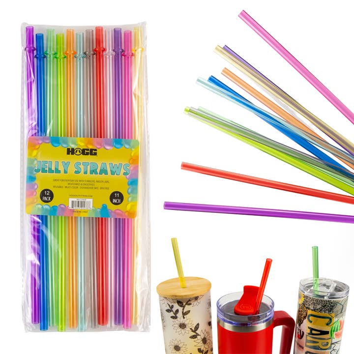 Hogg Outfitters - Wholesale Drinking Straw - JELLY STRAWS - 11" (12 PACK)0