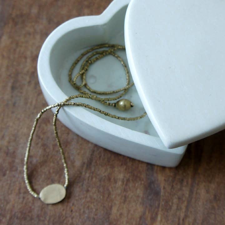 Venture Imports LLC - Wholesale Decorative Box - Heart Box, Natural Stone