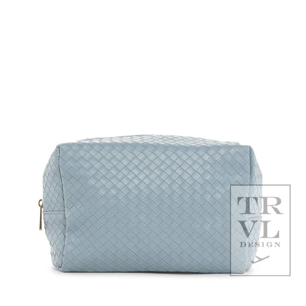 TRVL Design - Wholesale Makeup/Cosmetic Bag - Luxe Everyday Cosmetic Bag - Woven Bleu0