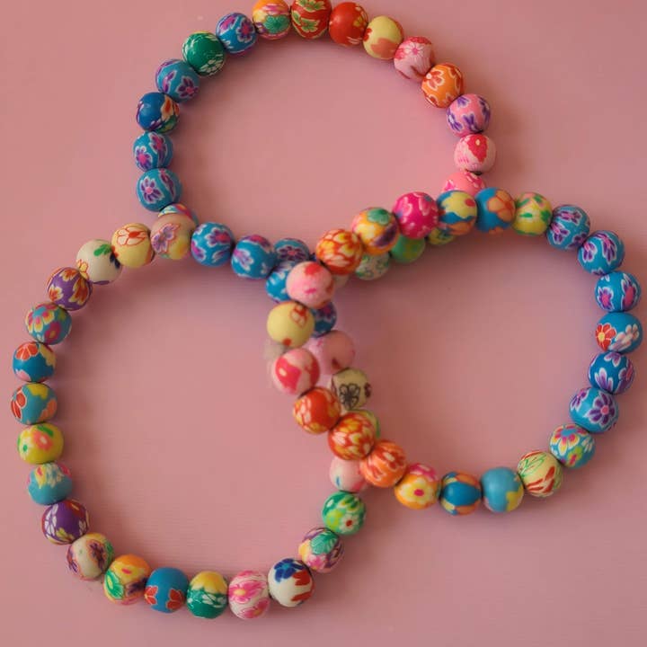 Pulseras de perlas de arcilla brillantes y atrevidas para venta al por mayor de Wandering Ram Jewelry