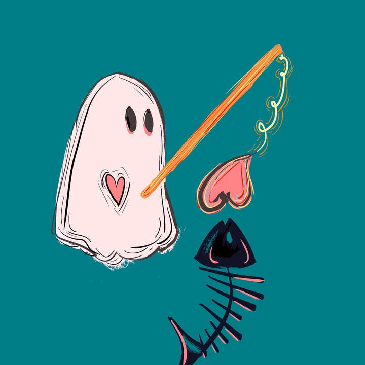 Fisher Ghost Vinyl Sticker for wholesale by Heart in the Woods