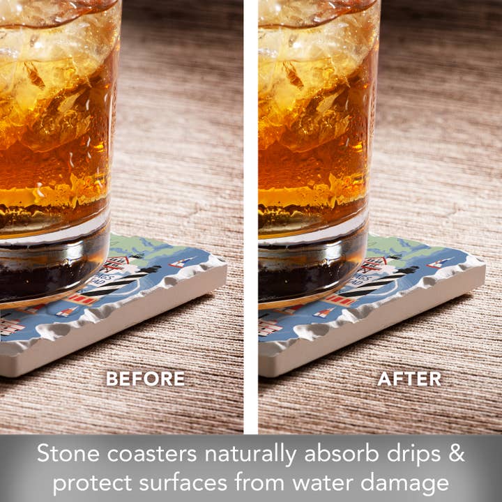 CounterArt/Highland Home/Thirstystone - Wholesale Coasters - North Carolina Attractions Absorbent Stone Coaster 4 Pack5