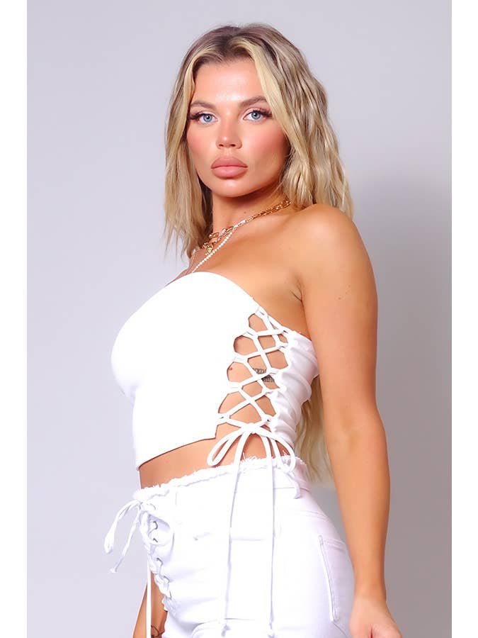 CEFIAN FASHION - Wholesale Blouse - Women's - SHE GOT TIES TUBE TOP