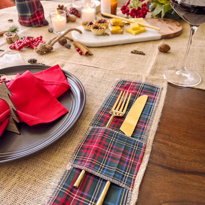 Uniq Favors – Großhandel Platzdeckchen – Weihnachts-Tischset aus Stoff, 4 Stück