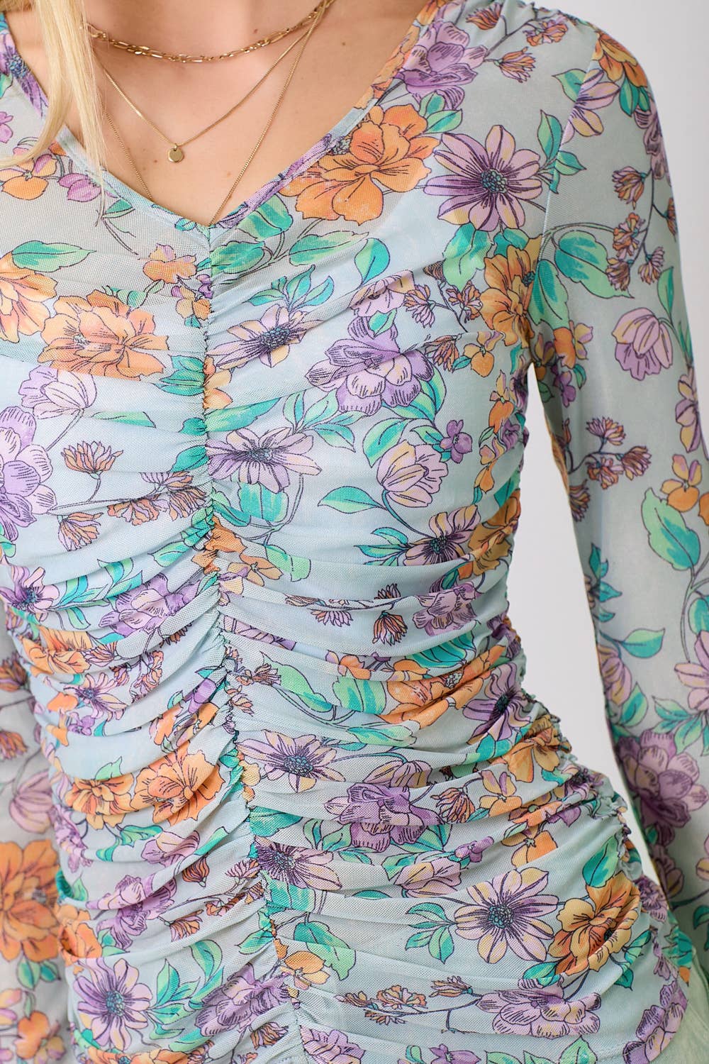 Mystree - Wholesale Blouse - Women's - 60527 Floral Ruching Top 17