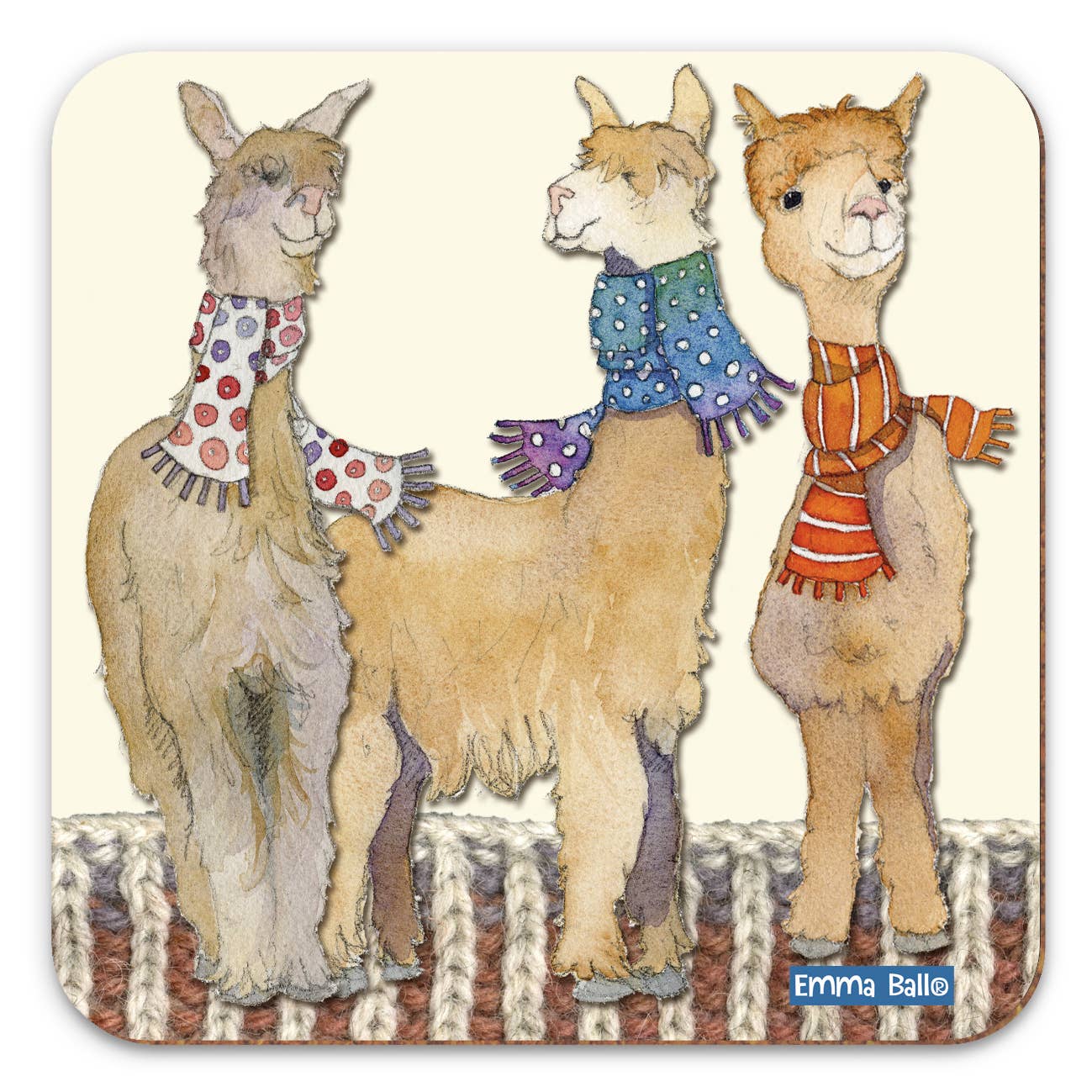 Emma Ball Ltd - Vente Sous-verre - Autres montagnes russes Woollies Three Alpacas0