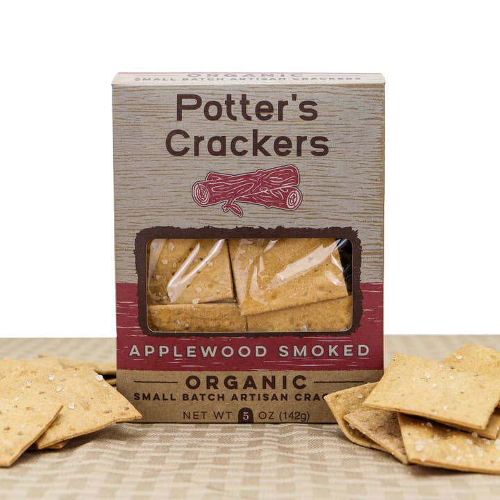 Potter’s Crackers - Wholesale Crackers - Potter's Crackers Organic Applewood Smoked Crackers - 5 oz