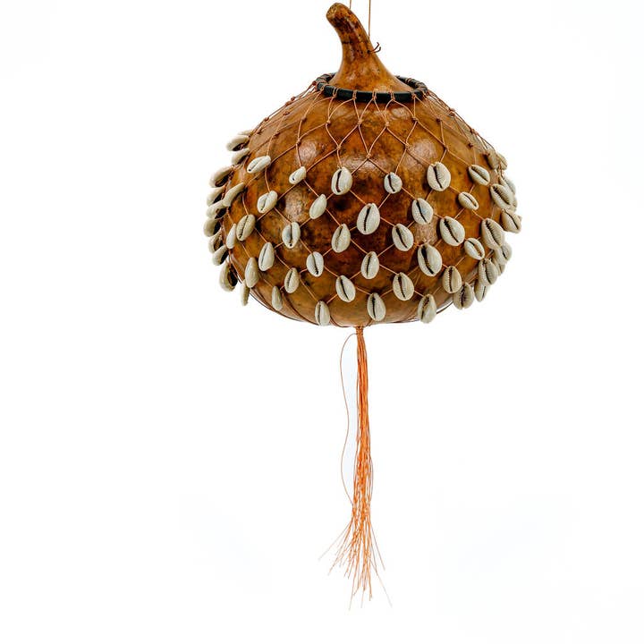 Gitzell FairTrade - Wholesale Musical Instrument - Music Shaker/Rattle, Cowrie Shell Gourd