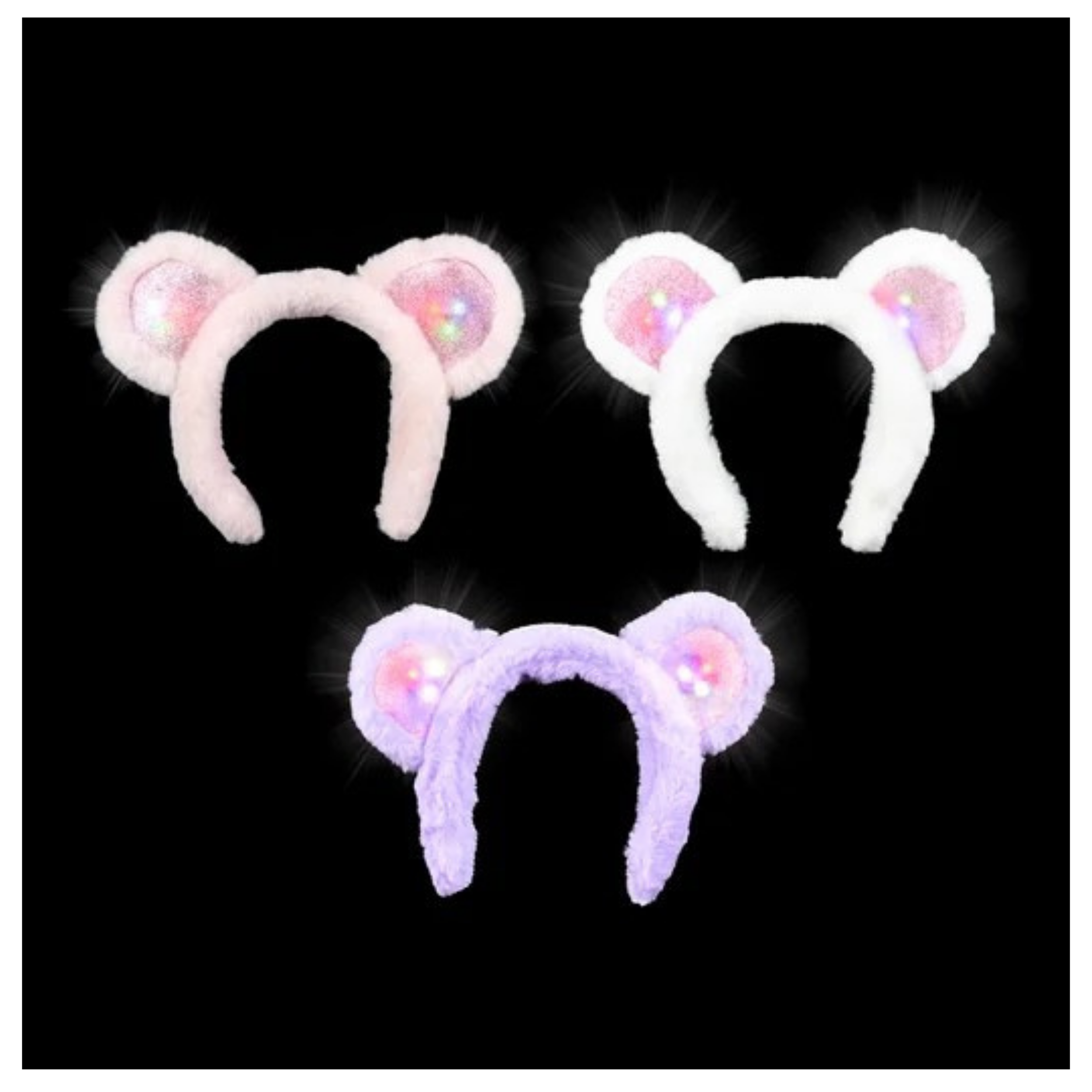 Pagdee Kids Juniors – wholesale Light-up toy – Kids & baby – Holiday Décor Light Up Plush Teddy Bear Headband For Kids1