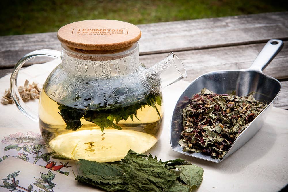 LE COMPTOIR D'HERBORISTERIE - Wholesale Tea Pot - 1L GLASS TEAPOT WITH BAMBOO LID1