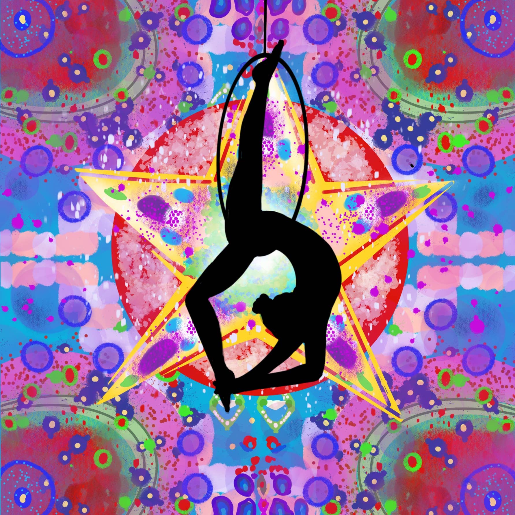 Sportpostcards - Wholesale Everyday Greeting Card - Sport Aerial Hoop Purple greeting card SP001080